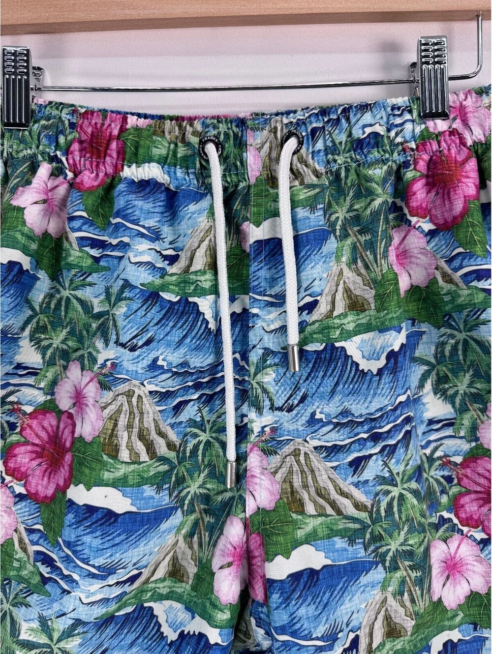 Boys Swim Trunks Tropical Coastal Hawaiian Volcano L Franks Liner Removed
